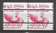MISPERFORATED Scott #1900a 5.2c PRECANCELED Sleigh Pair, Mint NH