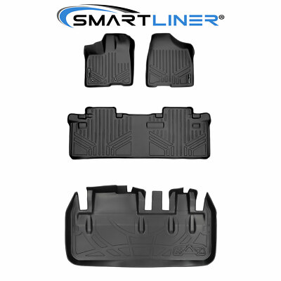 SMARTLINER Custom Fit Floor Mats 2 Rows & Cargo Liner 2011-2012 Toyota Sienna