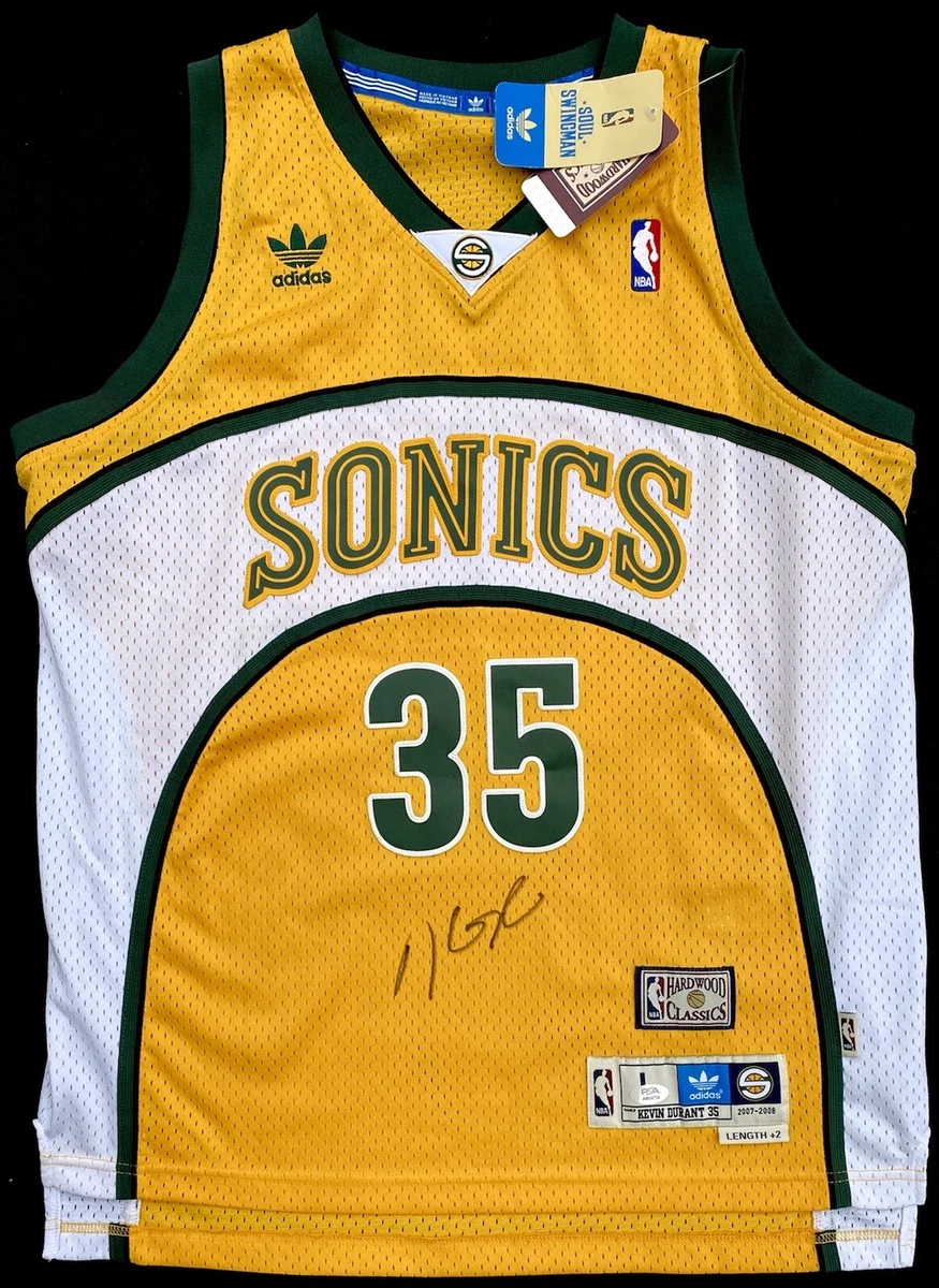 Seattle Supersonics 35 Kevin Durant jersey retro basketball shirt Nba  swingman vest yellow 2007-2008