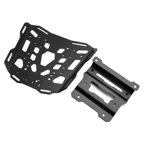 BLACK ALUMINUM TOP RACK CARRIER LUGGAGE PLATE FOR TIGER 850 SPORT 2021-2024 B2 - Picture 2 of 8