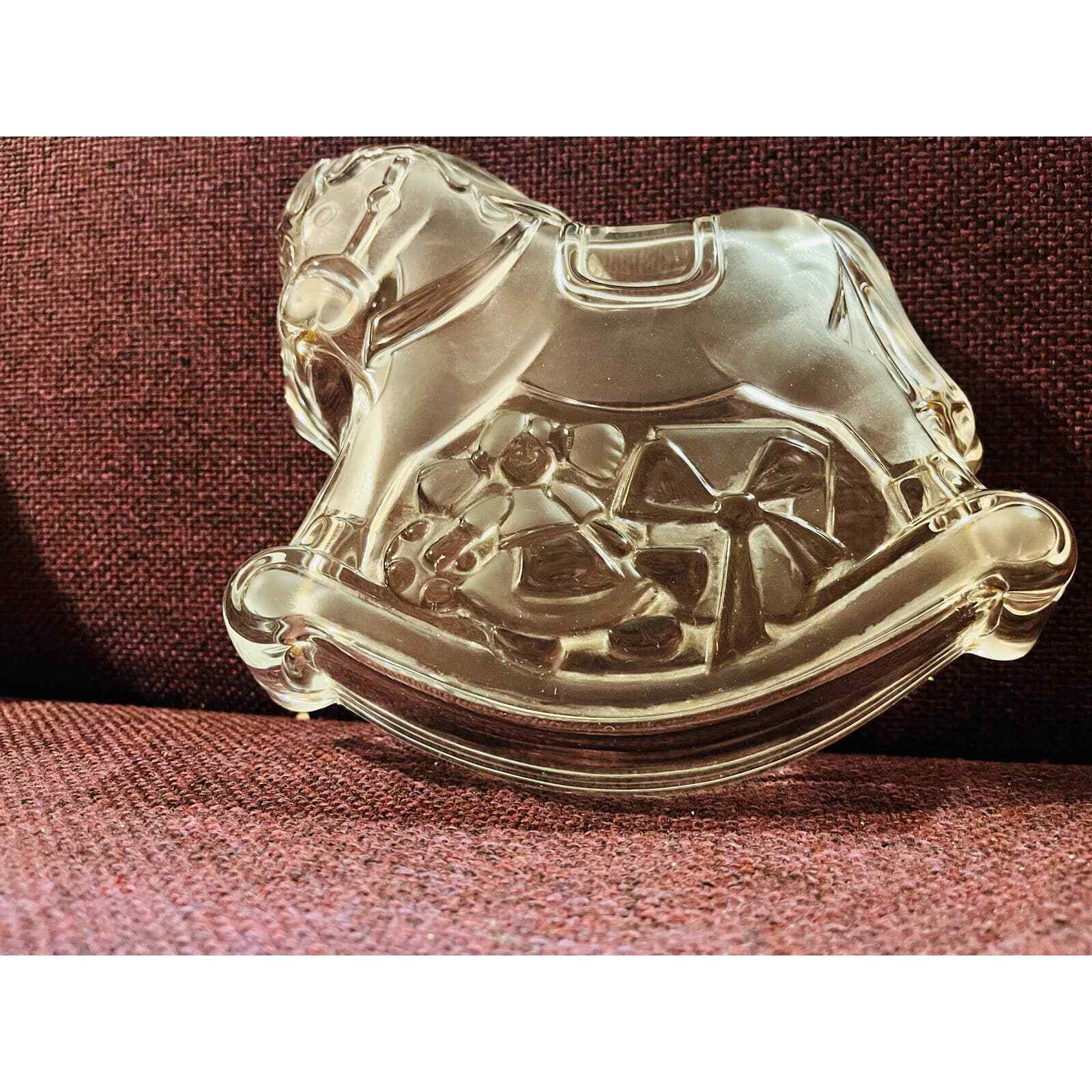 Mikasa Rocking Horse Candy Dish, Vintage Christmas Rocking Horse Clear
