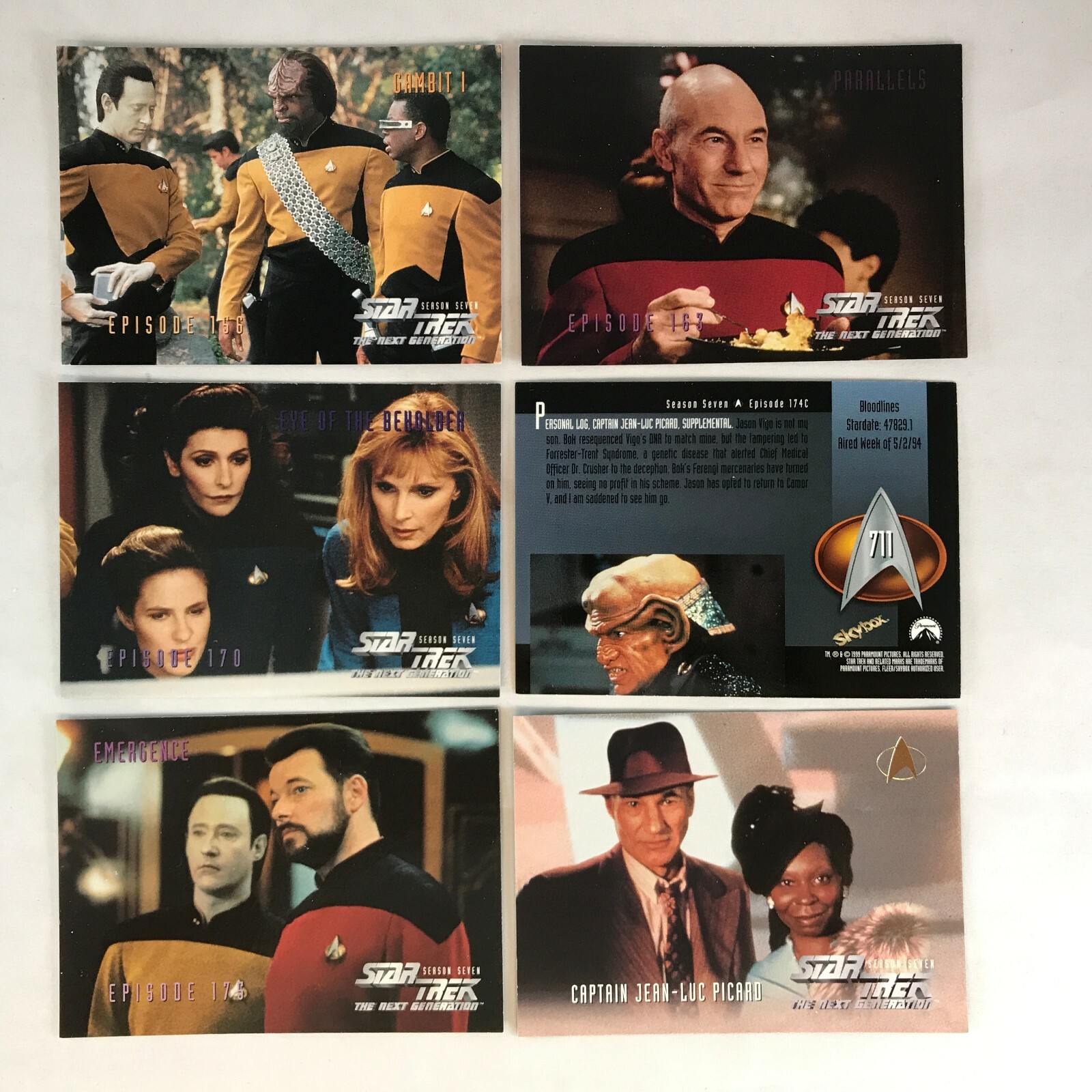 STAR TREK THE NEXT GENERATION SEASON 7 (1999) Complete Card Set #637-739 + PROMO - Picture 2 of 4