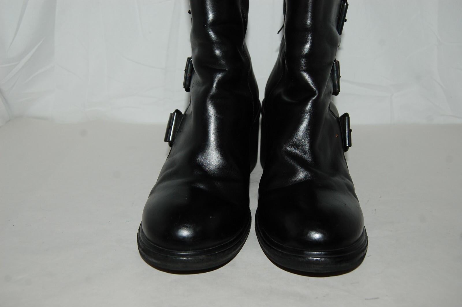 SAINT LAURENT $950❤️37 5 7 5 MARSELL stivaletti stivaletti neri in vera pelle tacco plateau ITALIA