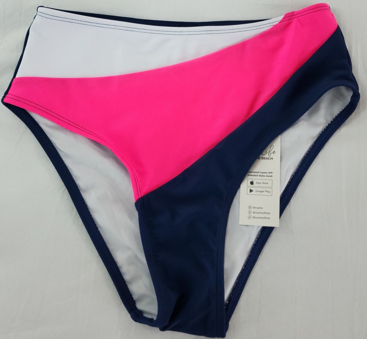 【関税送料込】CUPSHE Colorblock One-Shoulder 水着 Red Colorblock One-Shoulder Bikini Top & Cheeky Bottoms Set