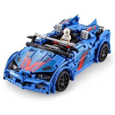 EFASO E51052W Baustein Crash Racing Car 585 Teile, Auto mit Fernsteuerung