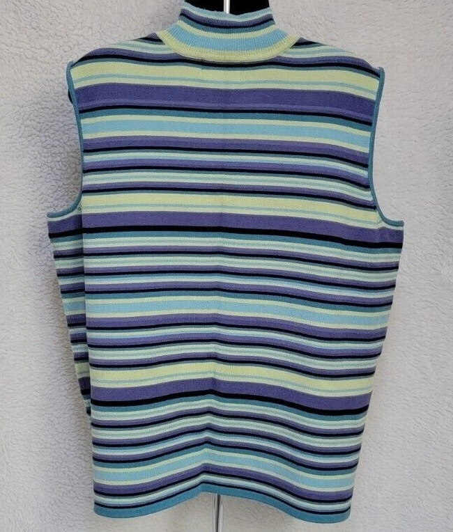 Requisitos Mujer Suéter Camisa Top Blusa Talla 1X Multicolor Rayas Foto 4 de 4