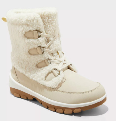 Damen Corie Shearling Hiker Winterstiefel Creme Universal Thread 6 7 8 9 10 11