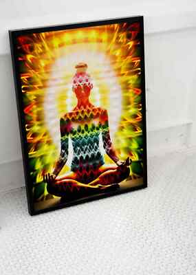 TRIPPY PSYCHEDELIC MEDITATION POSTER PRINT LARGE ART SIZE A3 A4 A2 A1 ...