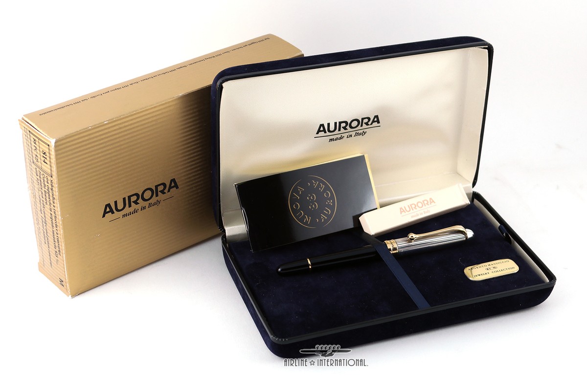 Aurora 88 Argento Massiccio .925 Silver/Black Resin Fountain Pen