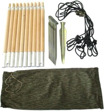 NVA Zeltbesteck 30 Teile im Beutel neuwertig DDR Zeltstangen Heringe Zeltzubehör