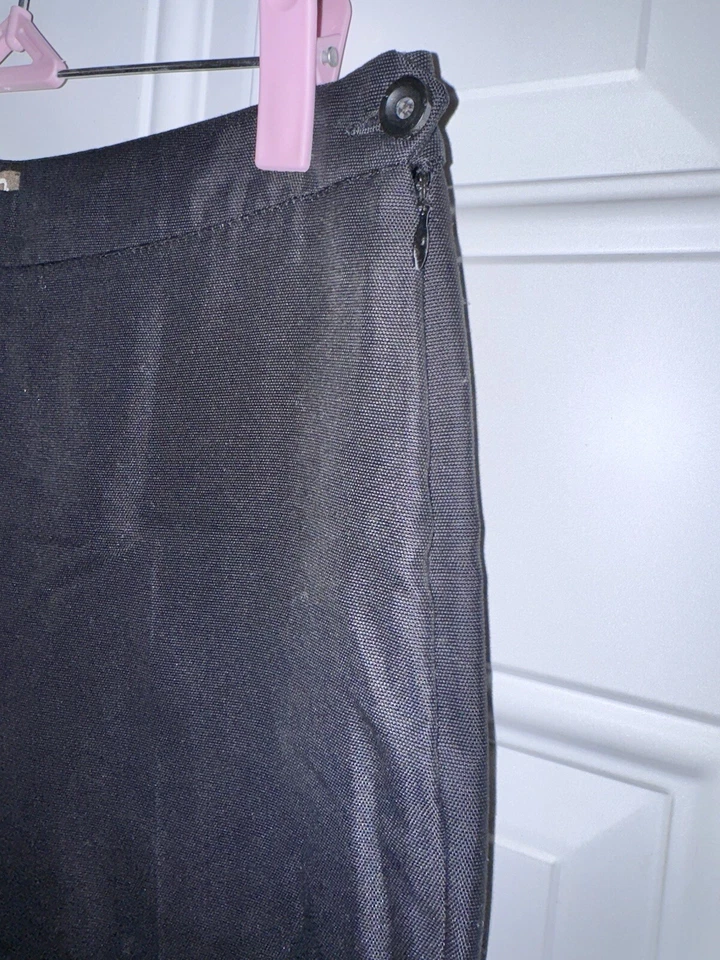 Pantalón texturizado Agnona Italy IT 42 US 6 para mujer negro mezcla de algodón cremallera lateral Foto 3 de 4