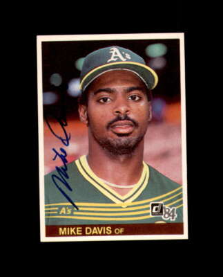 Mike Davis Signed 1984 Donruss Oakland Athletics Autograph