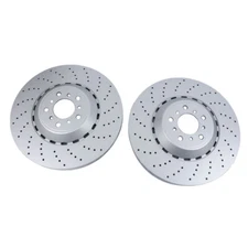 Set of 2 Front Vented & Drilled Disc Brake Rotors For BMW F10 F12 F13 M5 M6