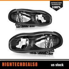 Leftright For Chevy Camaro Z28 Ss 98-02 Headlight Assembly Black Housing
