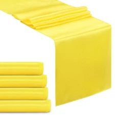 Yellow Table Runner Satin Table Runners Wedding Table Runners Silk Smooth Fab...