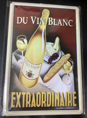 Blechschild 20x30 DU VIN BLANC Puligny Montrachet Wein Wine, neu in  Folie PK6