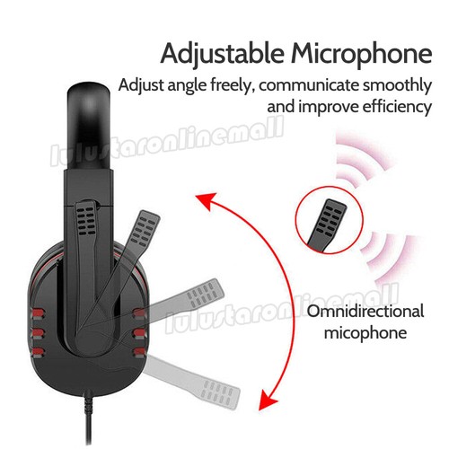 Wired Gaming Headphones Gamer Headset with Microphone For PC Computer Laptop - Picture 6 of 9