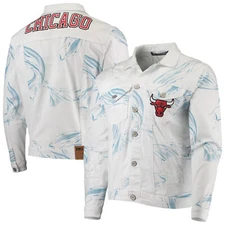 FISLL NBA Men's Chicago Bulls Team Classic Denim Jacket