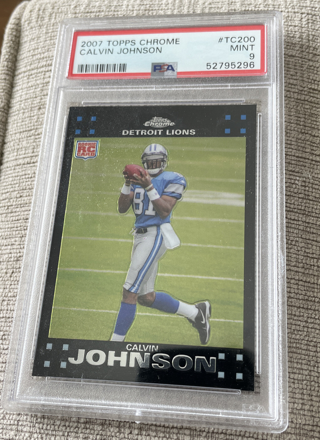 Calvin Johnson 2007 Topps Chrome RC #TC200 PSA 9 FRESH GRADE HOF