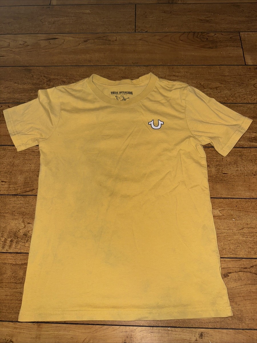 Youth True Religion T-Shirt Medium 16x22 Yellow | eBay