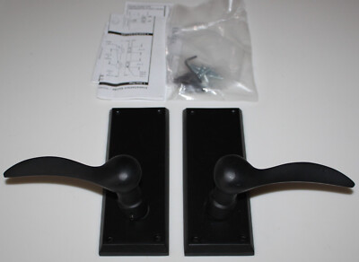 Emtek 7365FB Rectangular Sideplate Sandcast Bronze Durango Dummy Keyed Set Black