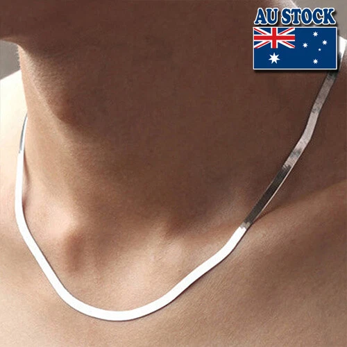 Unique 925 Sterling Silver Plated 4mm Magic Herringbone Chain