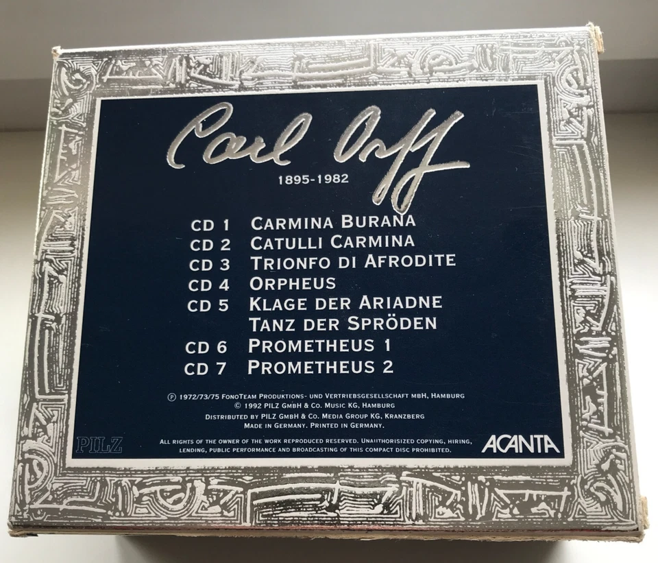 7 CD-Set CARL ORFF 1895 -1982 Carl Orff Collection (C7523) - Bild 2 von 4