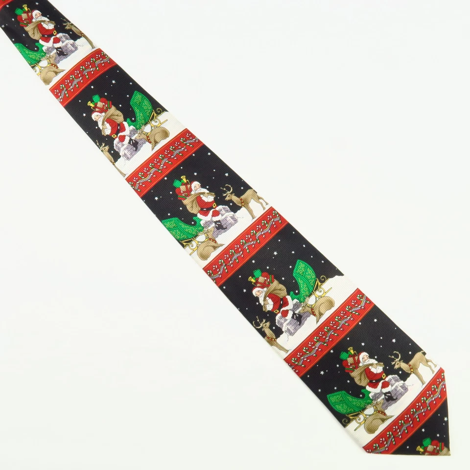 Gravata masculina Meeting Street Natal Papai Noel renas bengalas doces 58"x3,75" - Imagem 2 de 4