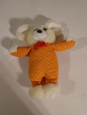 Plush Mouse Dan Brechner Vintage White /orange polka dots Stuffed Animal