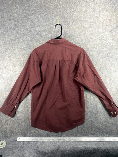 Saddlebred Shirt Men's Small Maroon Button up Long Sleeve Single Chest Pocket - Imagen 6 de 7