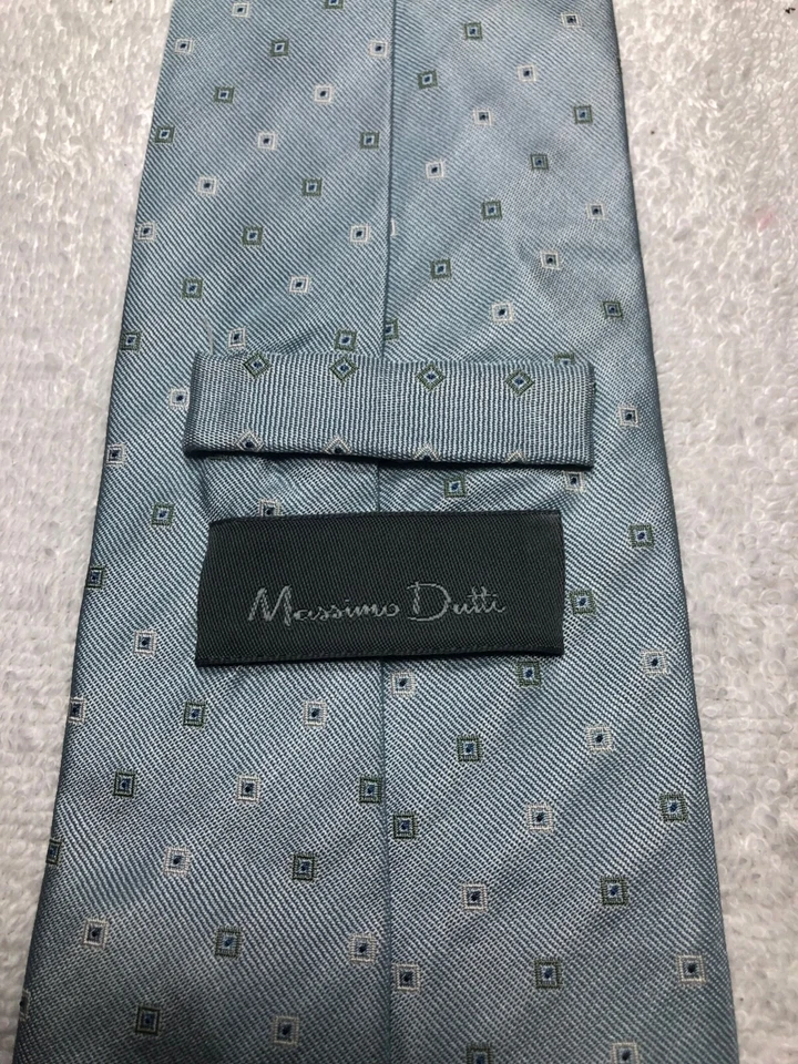 MASSIMO DUTTI CORBATA HOMBRE AZUL CLARO CON BLANCO 3,75 X 59 Foto 4 de 4