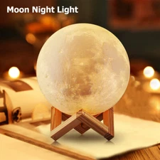 Mini Moon Night Light Battery Powered Warm/Cool White LED Globe Desk Lamp