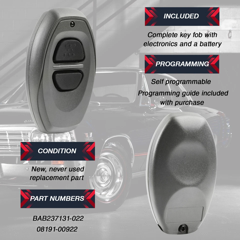 Keyless Entry Remote Car Key Fob for 1998 1999 2000 Toyota Rav4 BAB237131-022 Foto 4 de 4