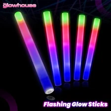 Light Up Premium LED Foam Glow Stick High Quality Multi Colour Large 18" Long UK