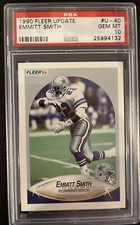 EMMITT SMITH 1990 FLEER UPDATE RC PSA 10 - #U40 ROOKIE GEM MINT  DALLAS COWBOYS
