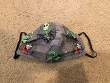 Gray Disney Nightmare christmas NBC print handmade cotton face mask reversible