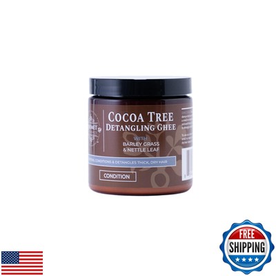 Qhemet Biologics Cocoa Tree Detangling Ghee - Softening Detangler Ideal for H