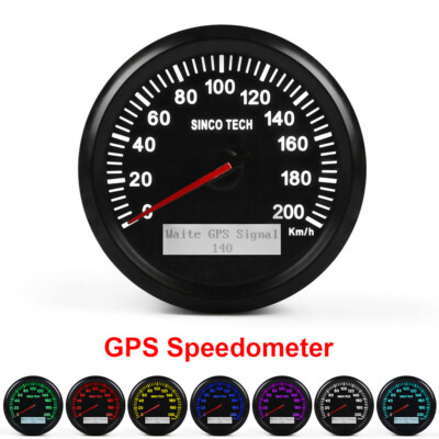 85mm Car Digital Pointer 7 Color LED GPS Speedometer 0-200km/h Speed ...