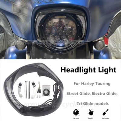 Voorruit Trim Voor Harley Touring – Past Op Electra Glide FLHTC 2014-2019 – Zwart CNC-aluminium