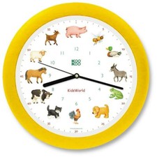 KooKoo KW4000 KidsWorld Bauerhof Tierstimmen-Uhr gelb / NEU in OVP