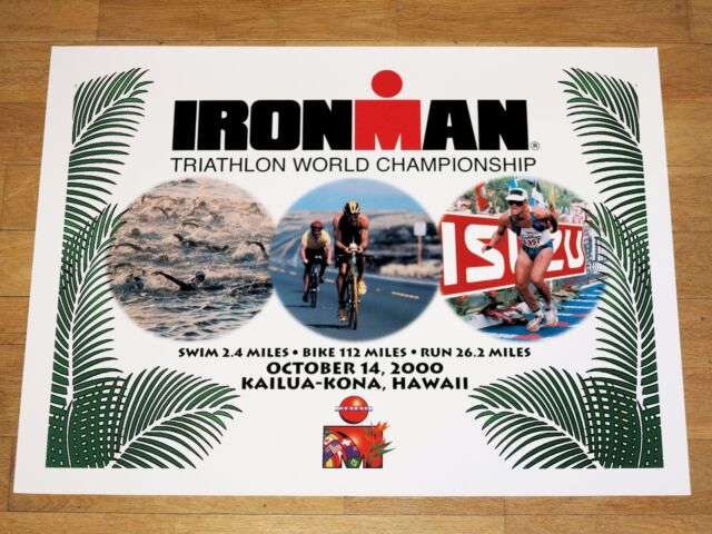 Ironman 2000 Hawaii Poster Originale - Triathlon Nuovo / Vintage IN Menta