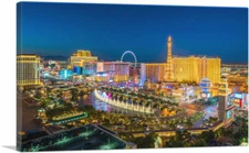 ARTCANVAS Las Vegas City Strip at Night Blue Sky Canvas Art Print
