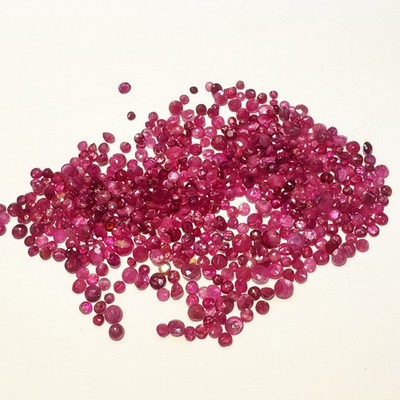 Natural Ruby   Round Cut Lot (1.5mm, 2.1mm, 2.70mm)   10 pcs Each item