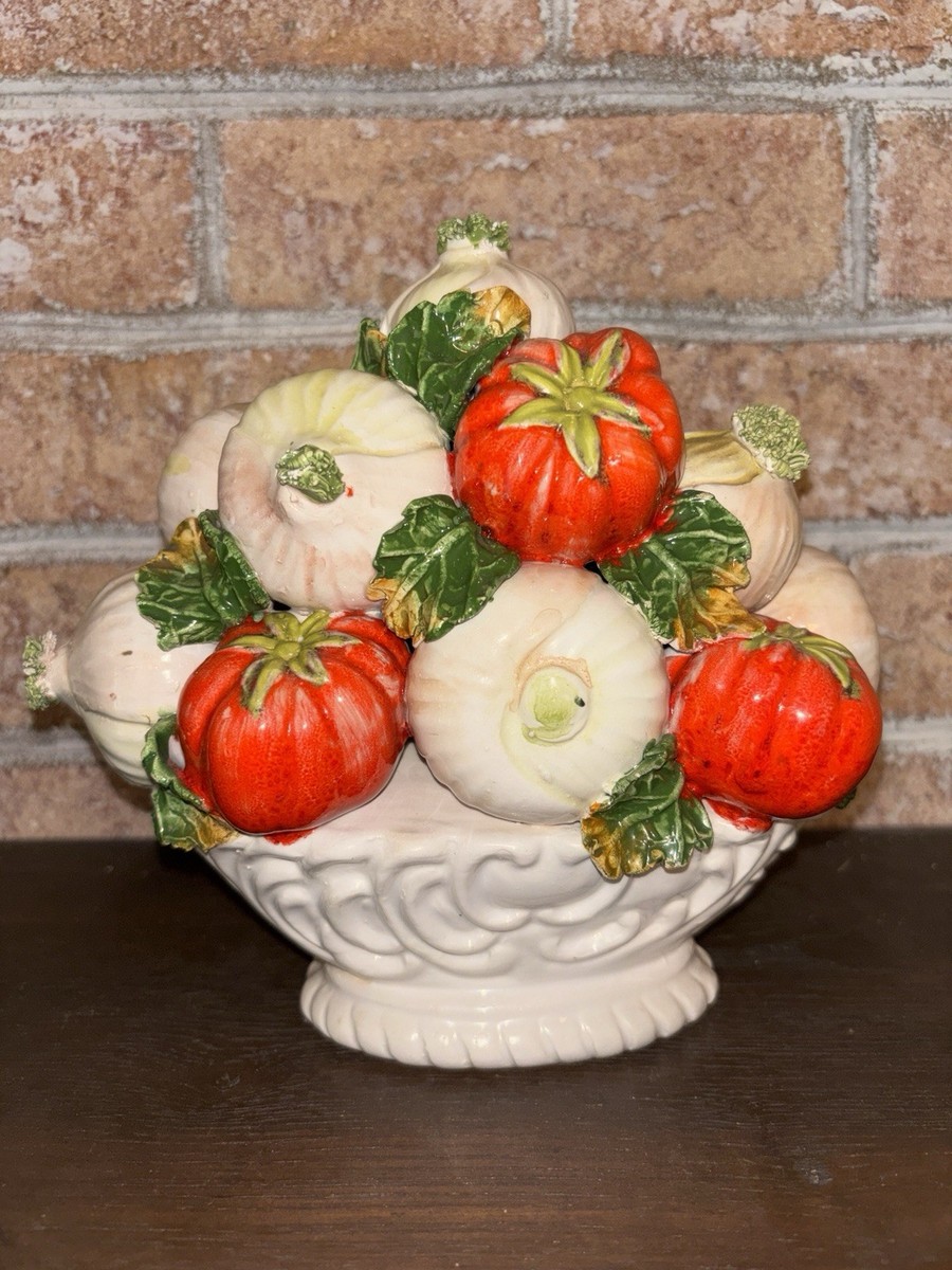 1960s Vintage Italian Majolica Onion & Tomato Topiary Basket | eBay