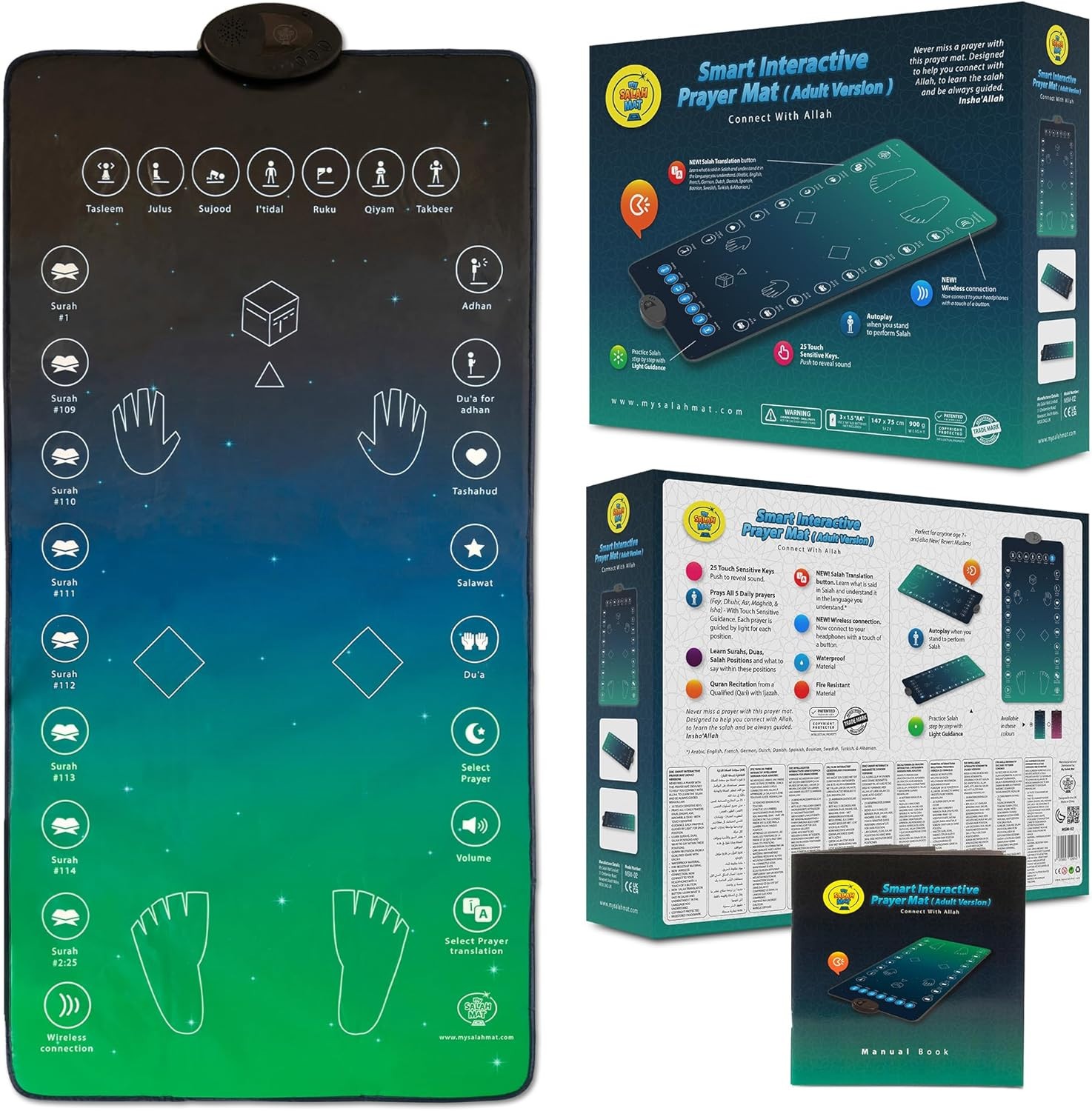 Tapis de prière intelligent adulte avec audio guidé pas à pas