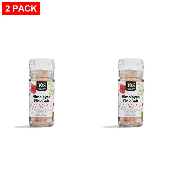 Whole Foods Market, Molinillo de sal rosa del Himalaya, 3,38 onzas - Paquete de 2