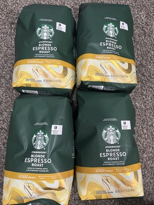 4 bag Starbucks LOT Veranda Blend Blonde LIGHT Roast WHOLE BEAN Coffee 28 oz 7LB