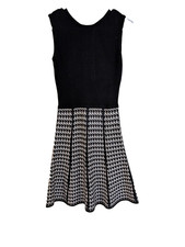 Calvin Klein Black Houndstooth Sleeveless Sheath Dress Women's Office Casual