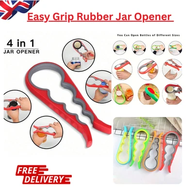 Easy Grip Rubber Jar Opener Gripper Multi Tool Cap Lid Bottle Opening Arthritis