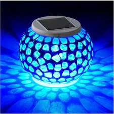 Art Deco Solar Powered Color Changing Ball Night Lights for Patios & Gardens